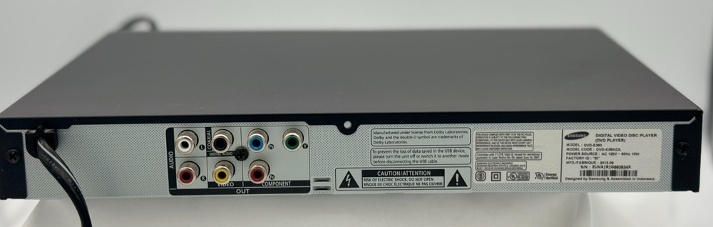 Samsung DVD Player - Model #DVD-E360 - Tested - NO REMOTE