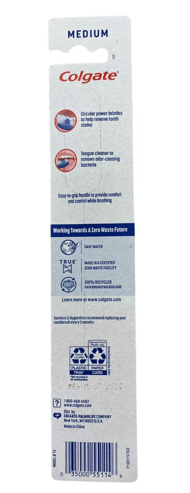 Colgate Toothbrush MEDIUM 55114 ( 4 Sealed Brushes ) Colors WILL Vary