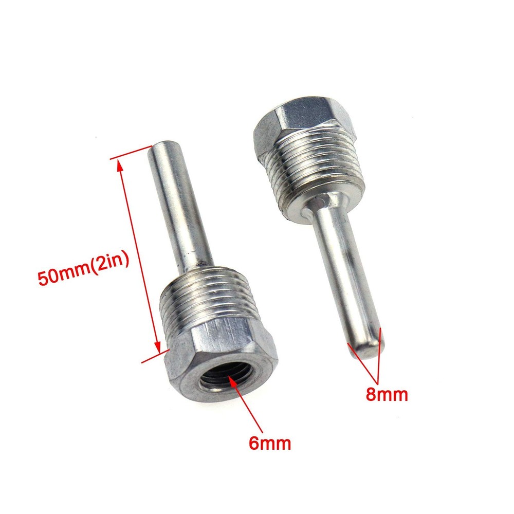 Meprotal 2pcs 1/2 Inch NPT Thermowell Weldless Stainless Steel 50mm Length