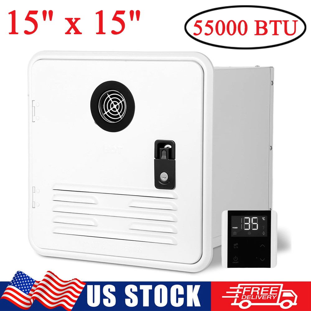 RV Tankless Water Heater 15x15 in Propane Gas 55000BTU Instant Hot w/ Controller