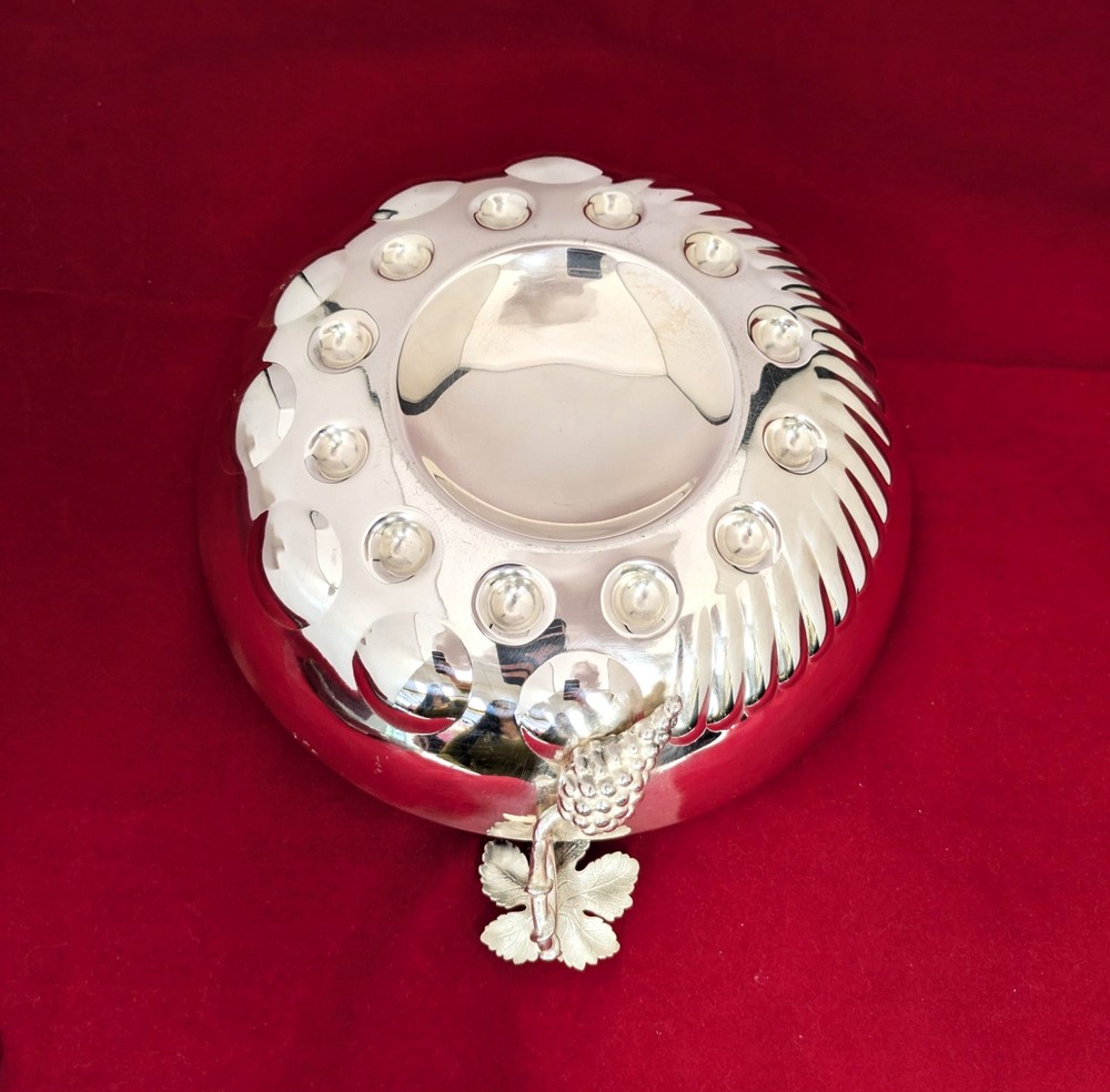 Sterling Silver Grape/ Fruit Serving Bowl, 8''Diameter by 2-1/4'' High