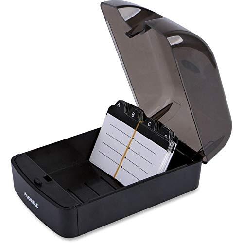 Desktop Card File 350 Card Capacity Black Clear