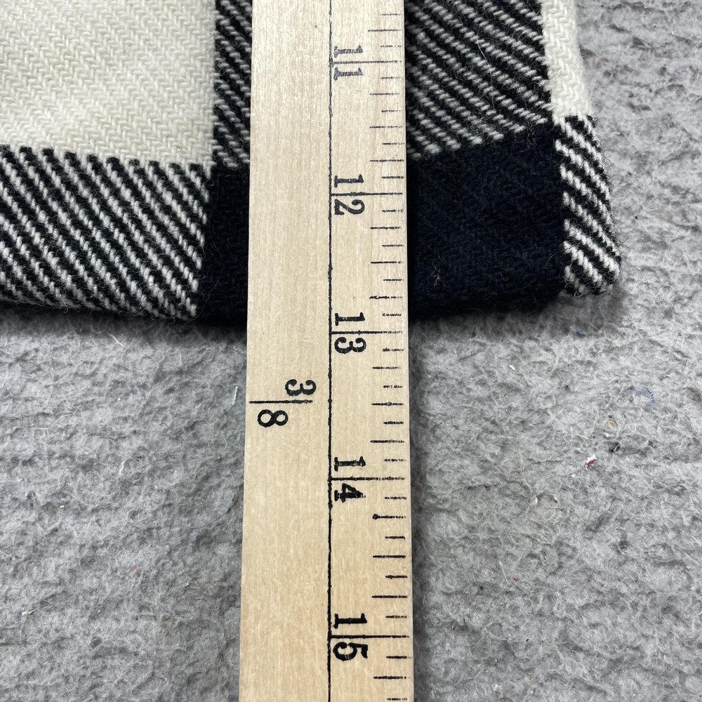 Faribault Woolen Mill Black White Buffalo Check Drawstring Pouch Bag Small