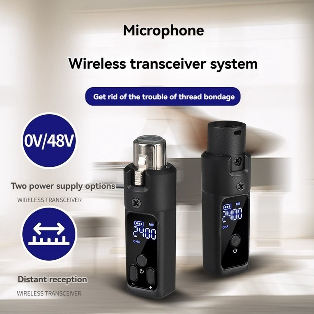 UHF Microphone Converter XLR Rechargeable Transmitter & Receiver2406