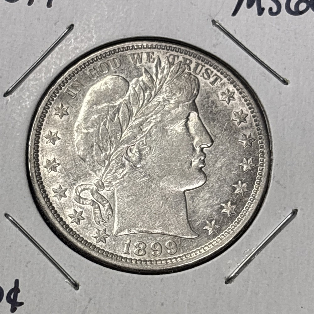 1899 P BARBER HALF DOLLAR REALLY NICE AU 90% Silver