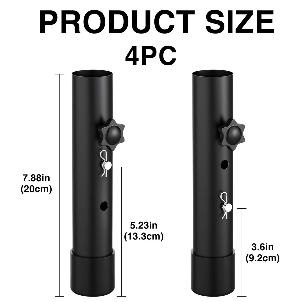 4 Pcs Table Leg Extenders - Adjustable Height Increasing Legs for Straight & ...