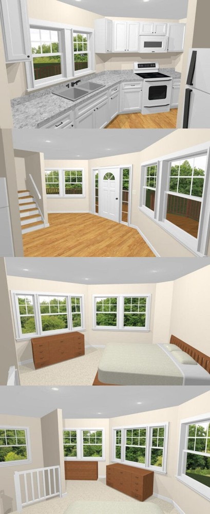 20x20 Tiny House-- 601 sq ft -- PDF Floor Plan -- Model 4