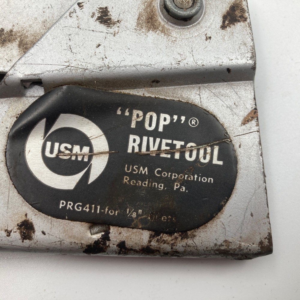 Vintage USM CORP. Pop Rivet Tool PRG-411 for 1/8" Rivets