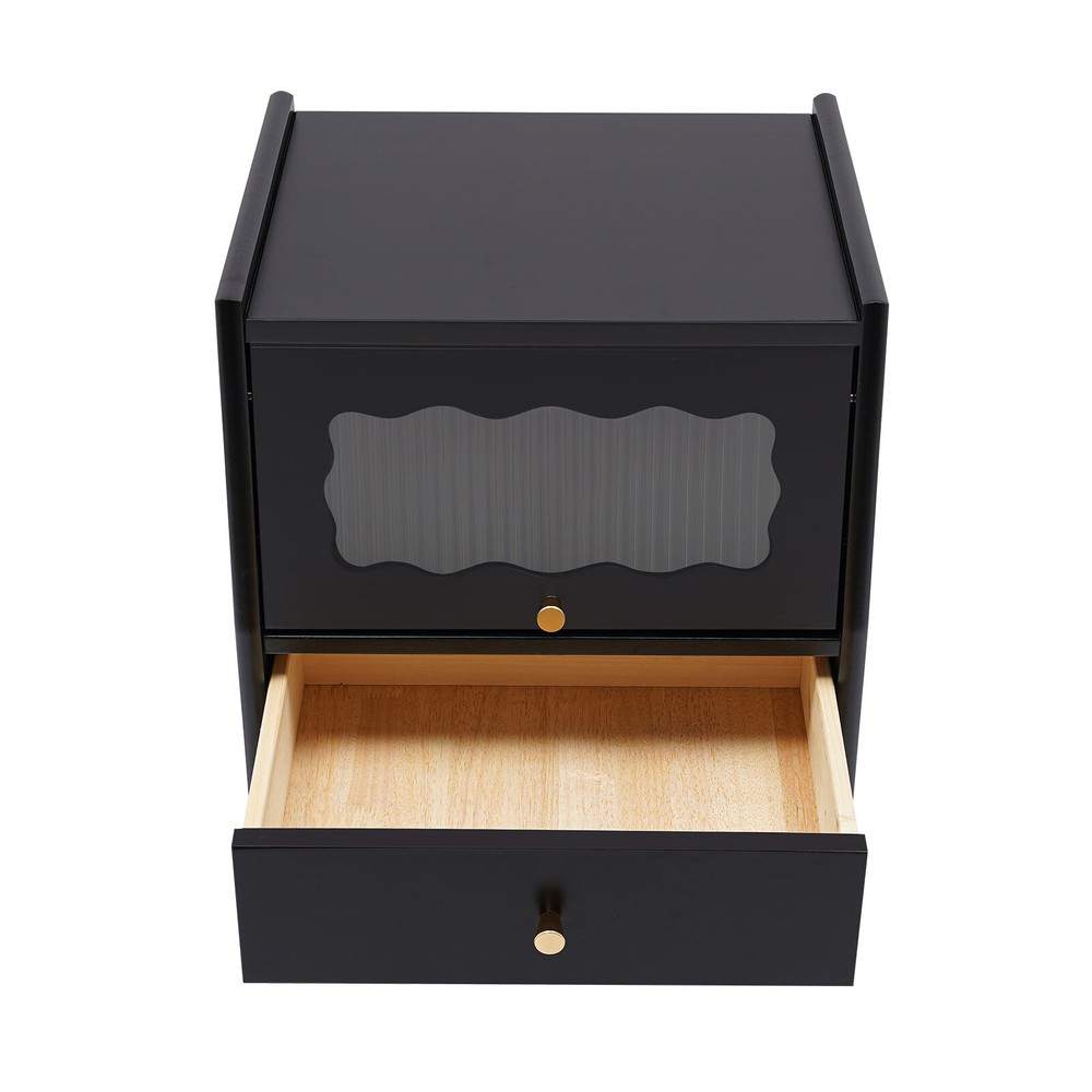 Modern Minimalist Rechargeable Multi-Functional Solid Wood Bedside Nightstands