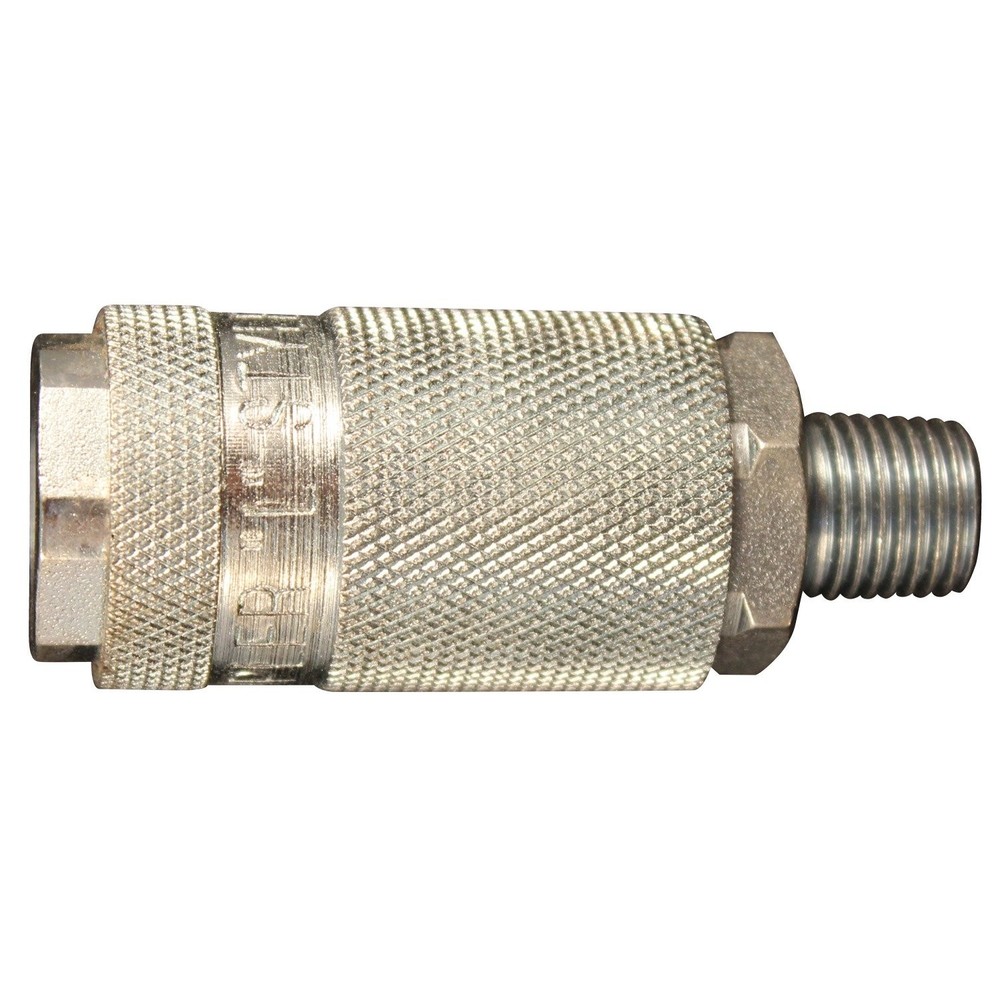 Milton S-794 1/4" MNPT L Style Coupler Single, Silver