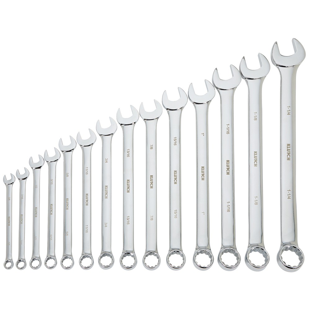 Klutch 14-Pc. Extra-Long SAE Combination Wrench Set, Model# 34691 A