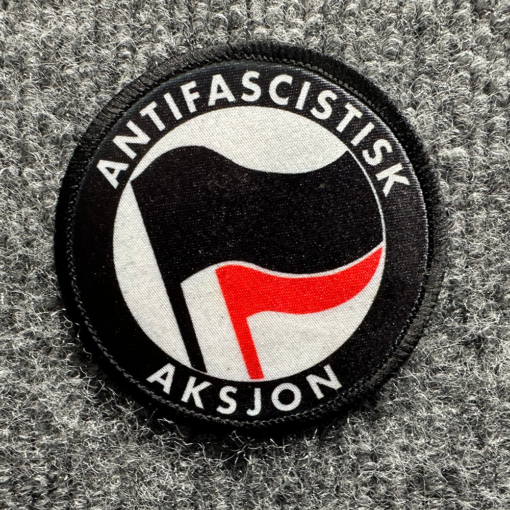 Anti-Fascist Morale Patch Hook & Loop Norwegian Antifa Logo