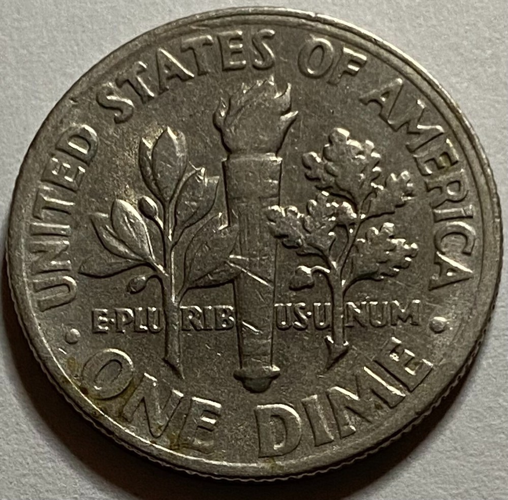 1970 D Obverse/Reverse Collar Die Clash Dime