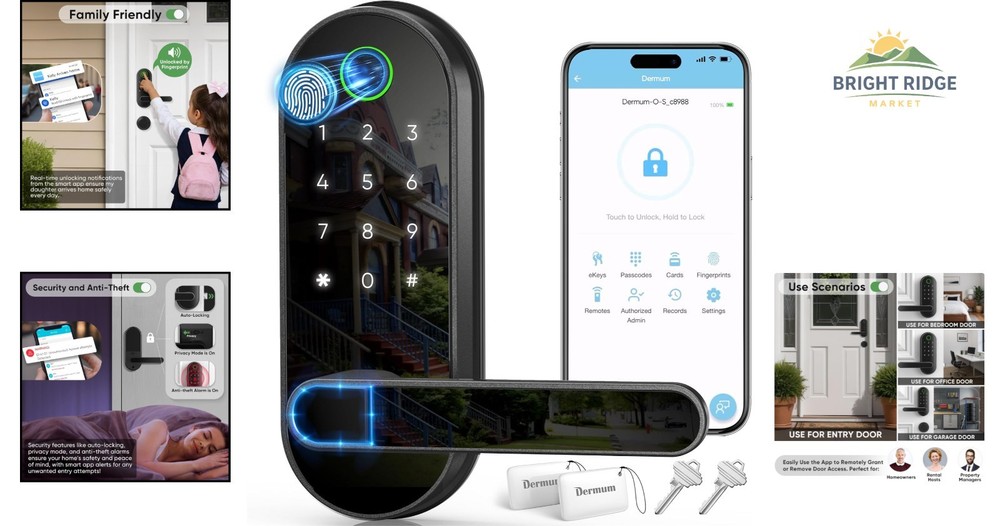 Digital Lock with App Control and Voice Assistant Compatibility for Easy Access