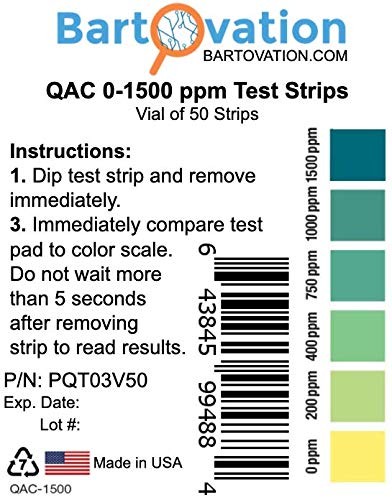 High Range QAC Test Strips for Drinking and Industrial Water Quality Testing