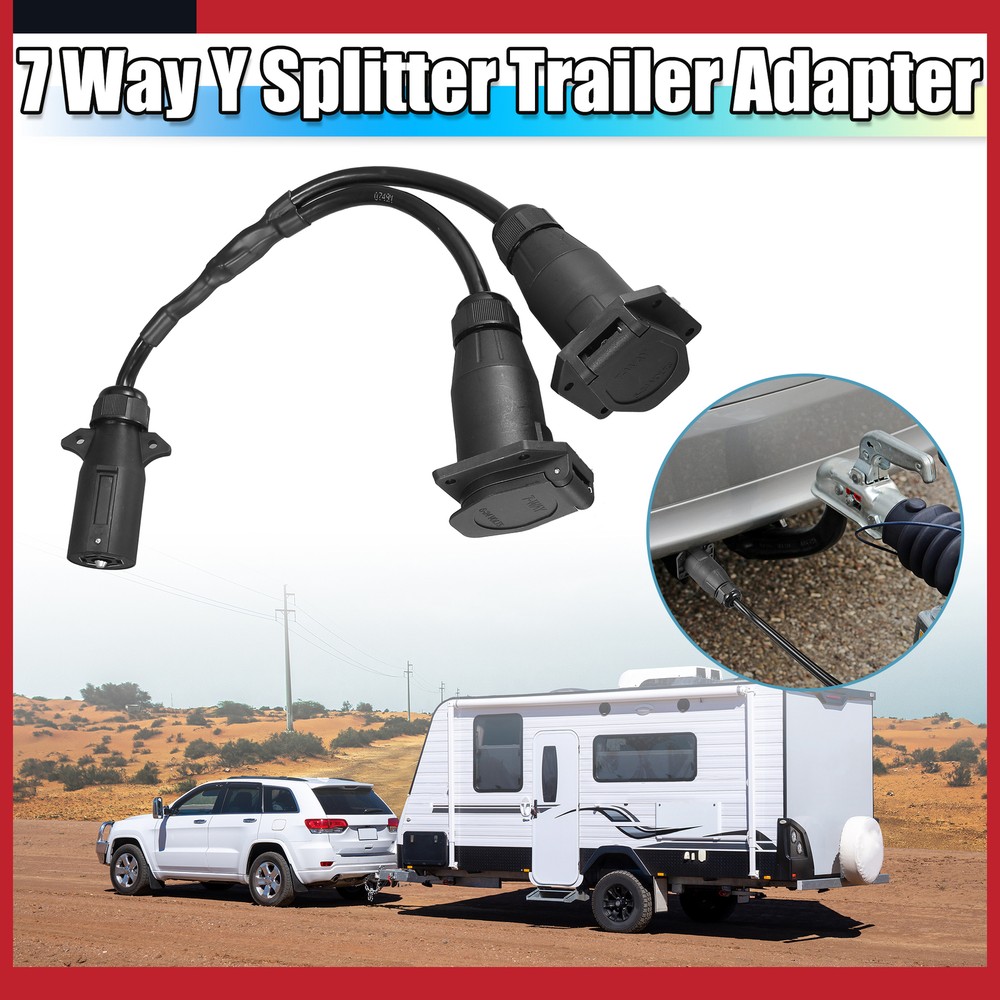 Universal 7 Way Y Splitter Trailer Adapter Harness for Pulling Slide Pack of 1