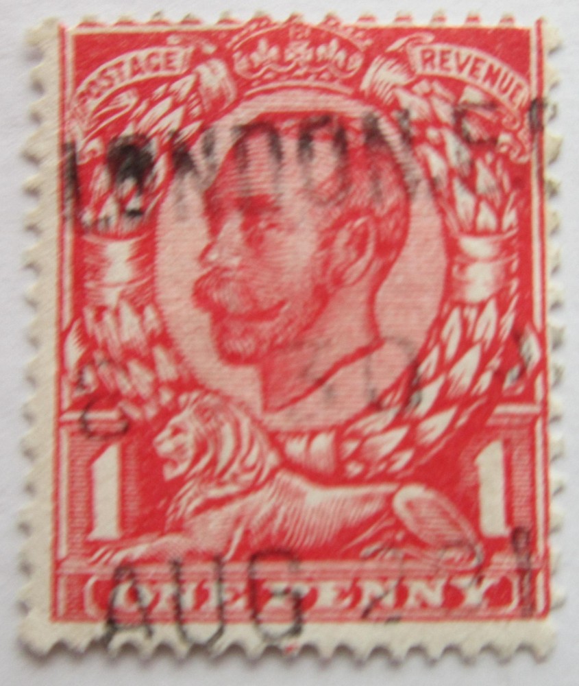 King George V 1d Red