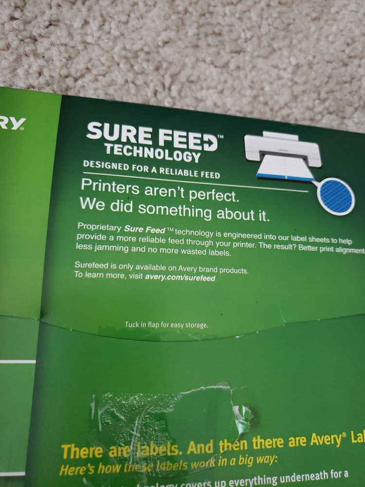 Avery 5366 File Folder Labels 49 Sheets 1470 Labels (2/3" x 3 7/16") Open Box