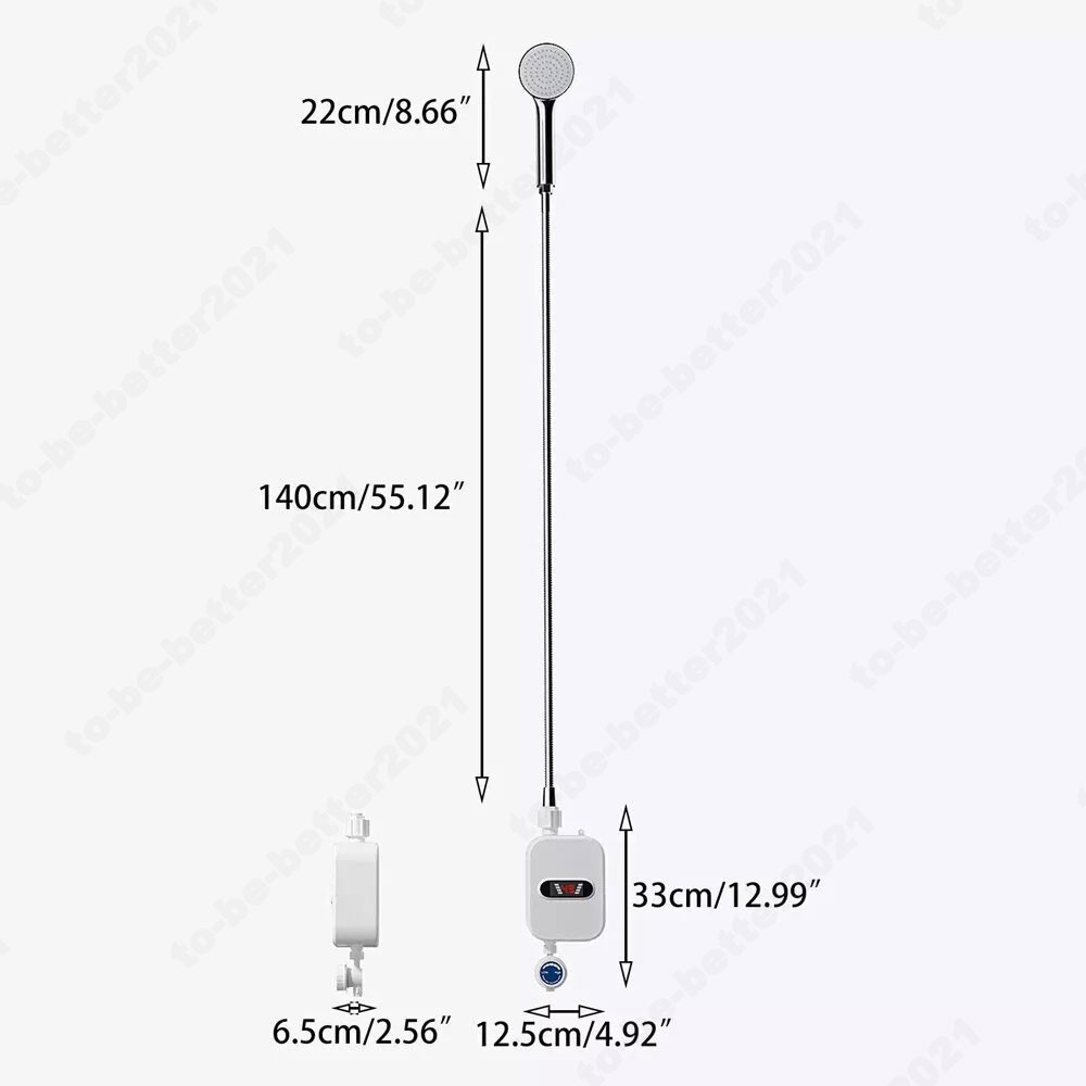 Instant Hot Electric Water Heater Bathroom Shower Tankless Hot Water System Set