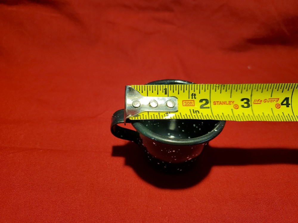 1.75" Tall Blue Speckled Enamel Cup