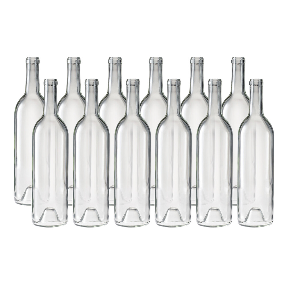 Wine Bottles (Clear) PUNTED BOTTOM - 750ml Case of 12