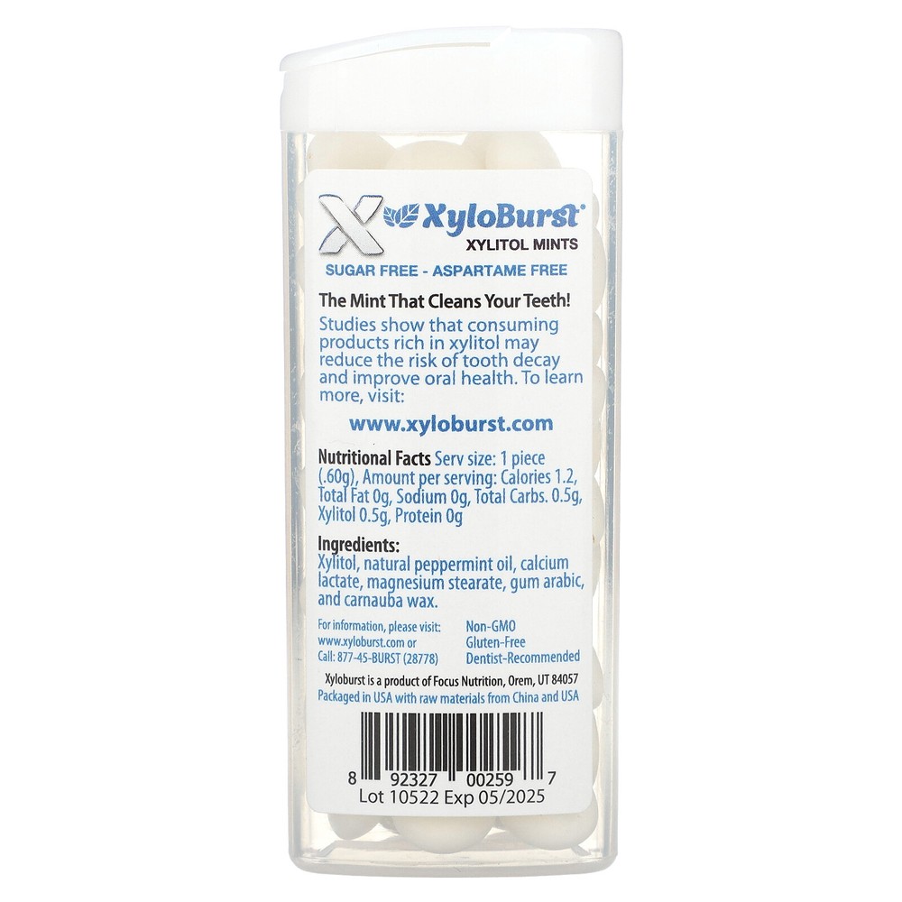 Xylitol Sweetened Mints, Peppermint, 60 Pieces