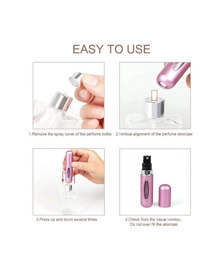 Refillable Perfume Atomizer Bottle, 4 Pack Portable Mini Cosmetic Pump...