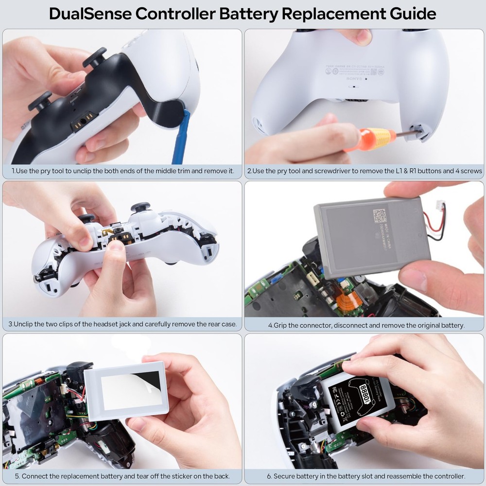 Kosker 2 Packs PS5 Controller Battery, 8880mWh High Capacity PS5 Controller Batt
