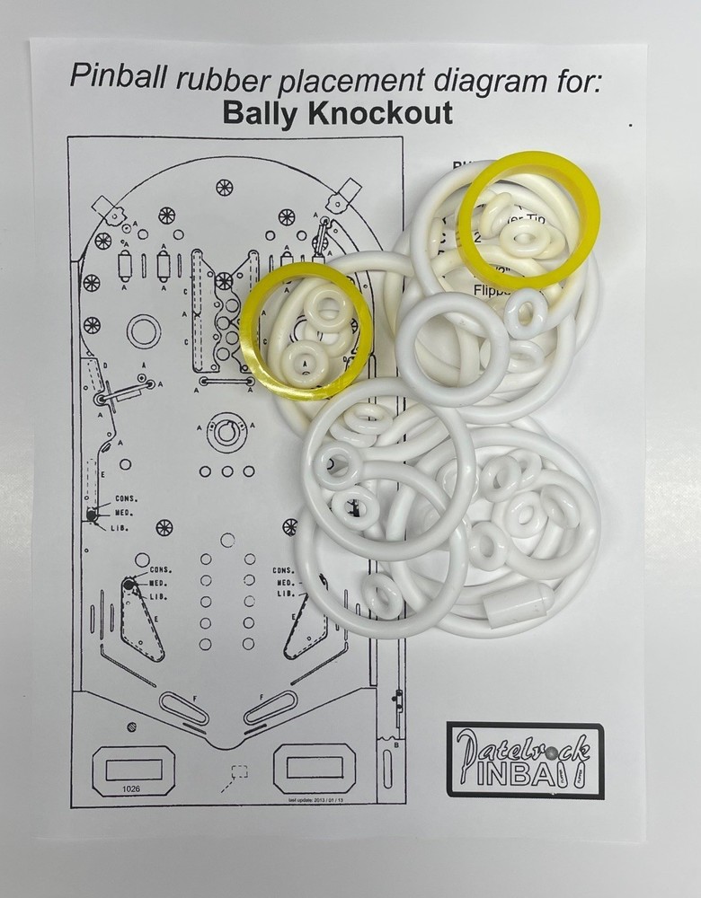 Bally Knockout Pinball Machine SILICONE / RUBBER Ring Kit