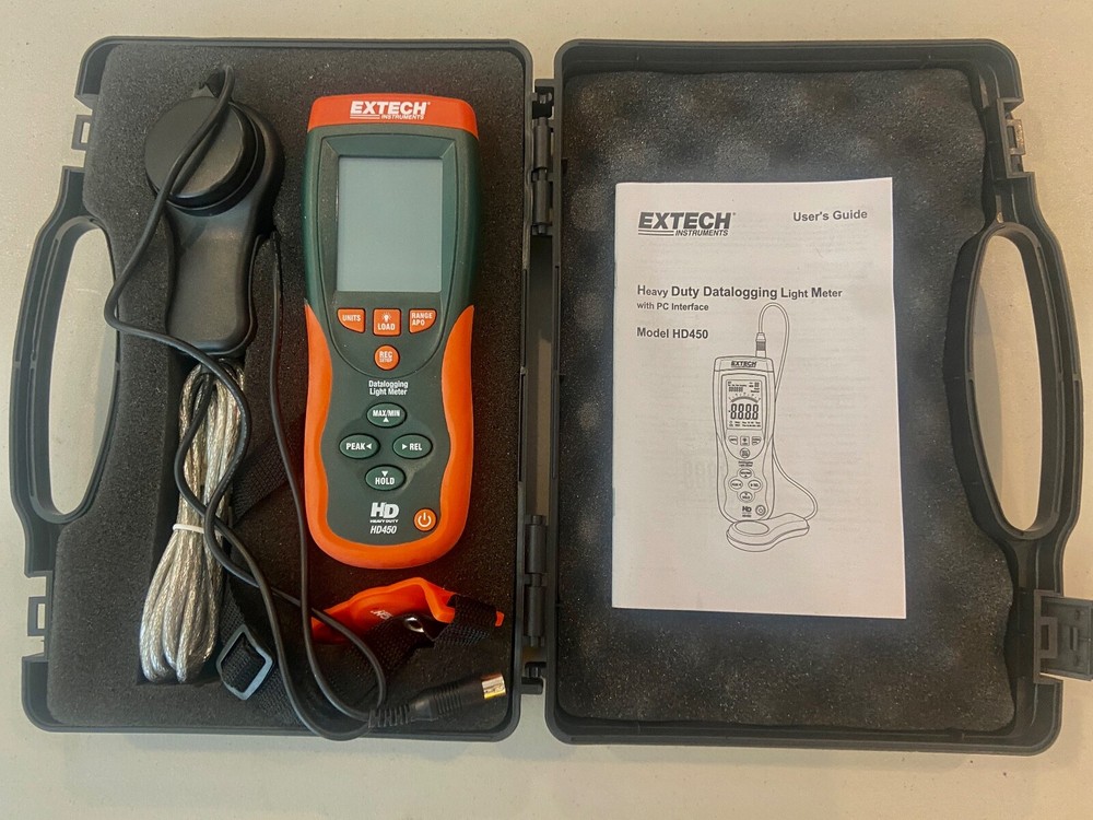 EXTECH HD450 Light Meter Heavy Duty,  With PC Interface In Case - Excellent