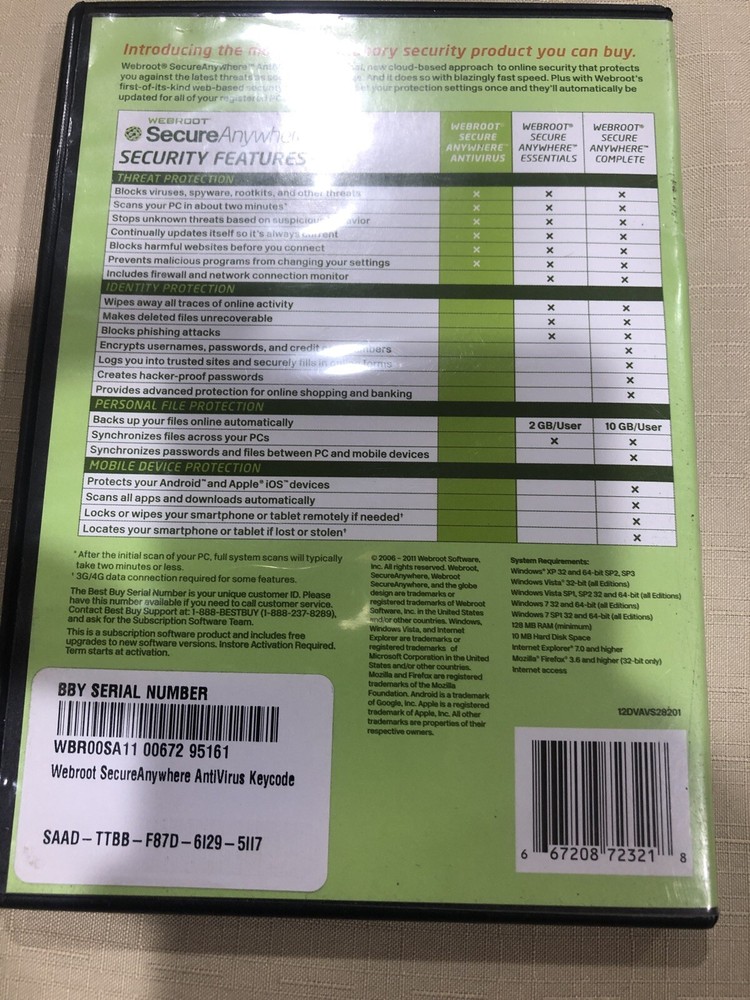 Webroot Antivirus 2012 for Windows 8087392