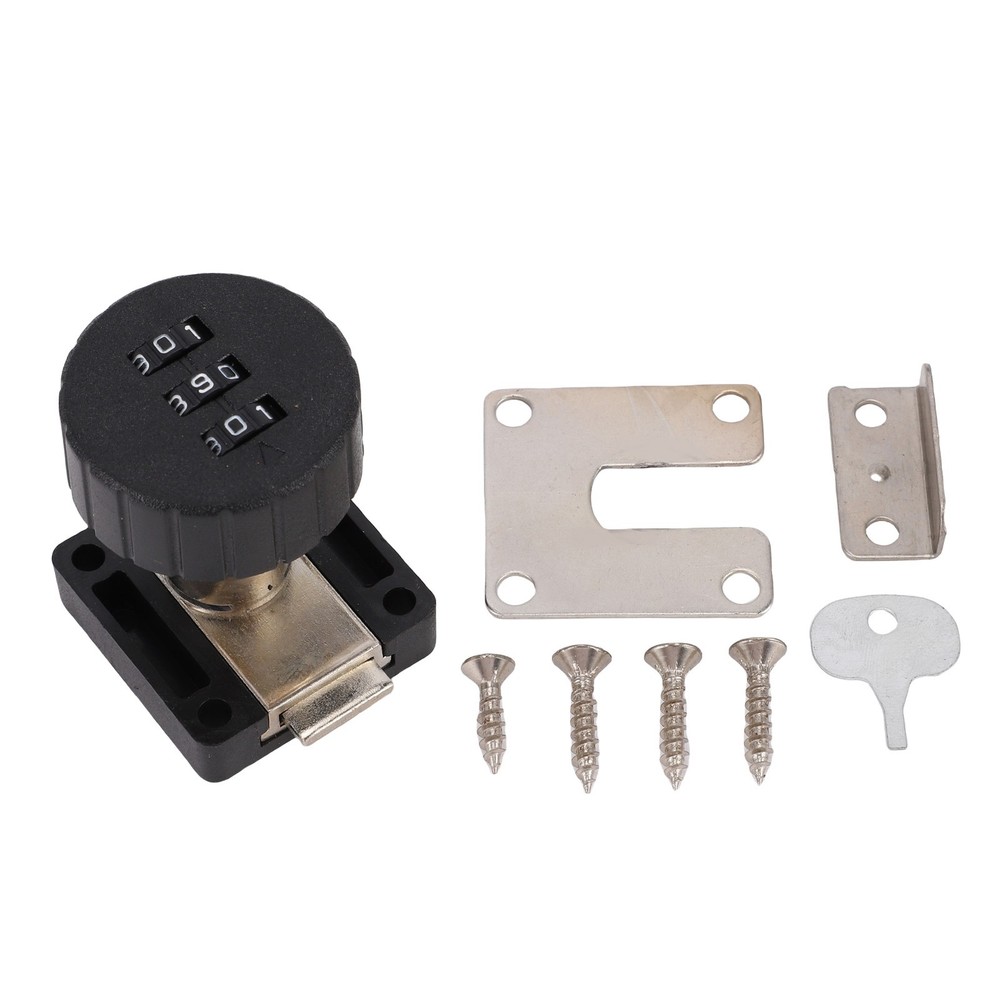Combination Cabinet Cam Lock 3 Digits Password Coded Drawer Lock Black