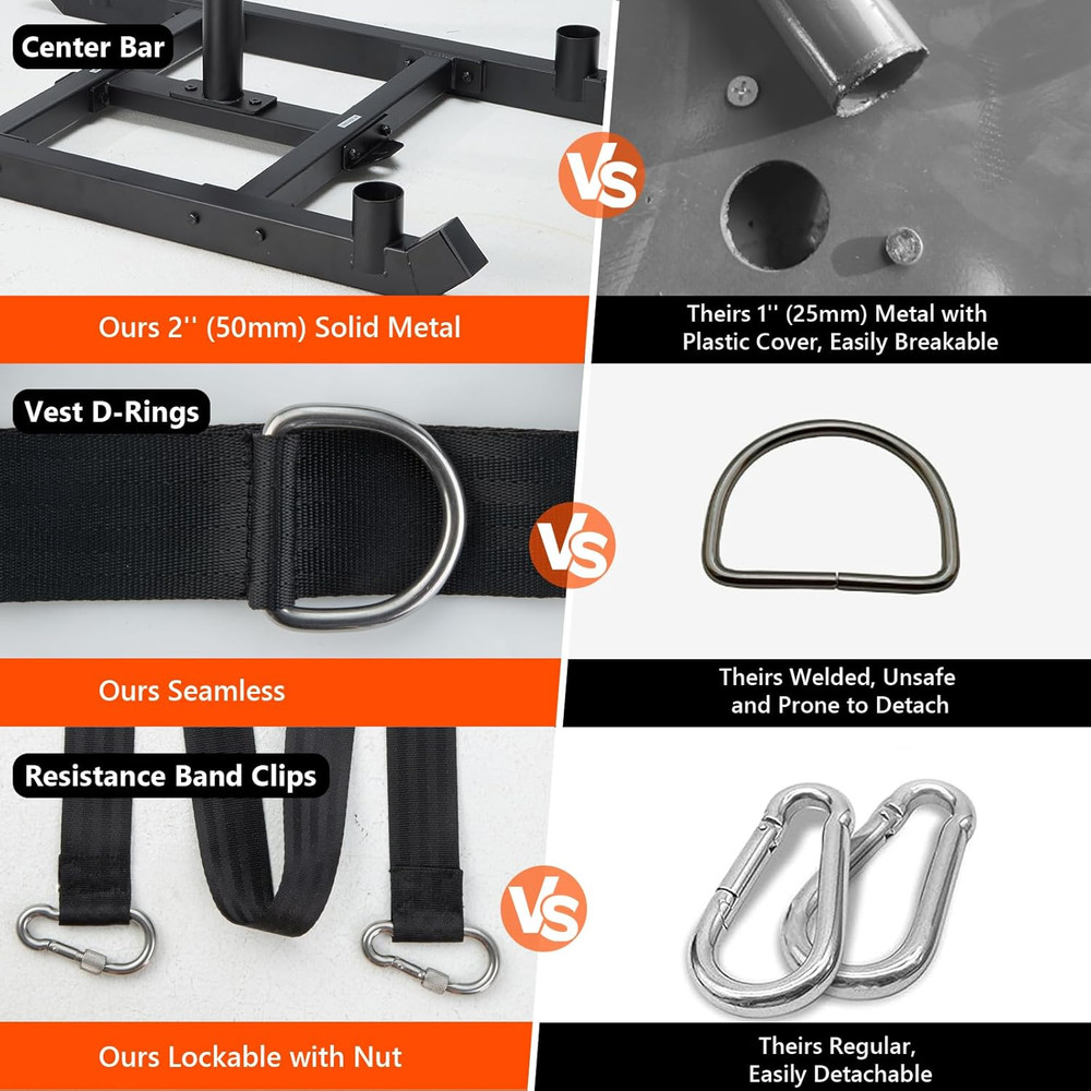 TEDEUM Steel Weight Training Pull Sled for Strength and Speed Development