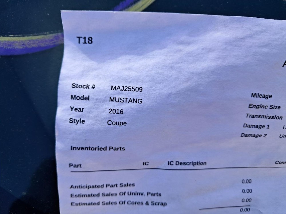 MUSTANG 2016 Glove Box 4850960