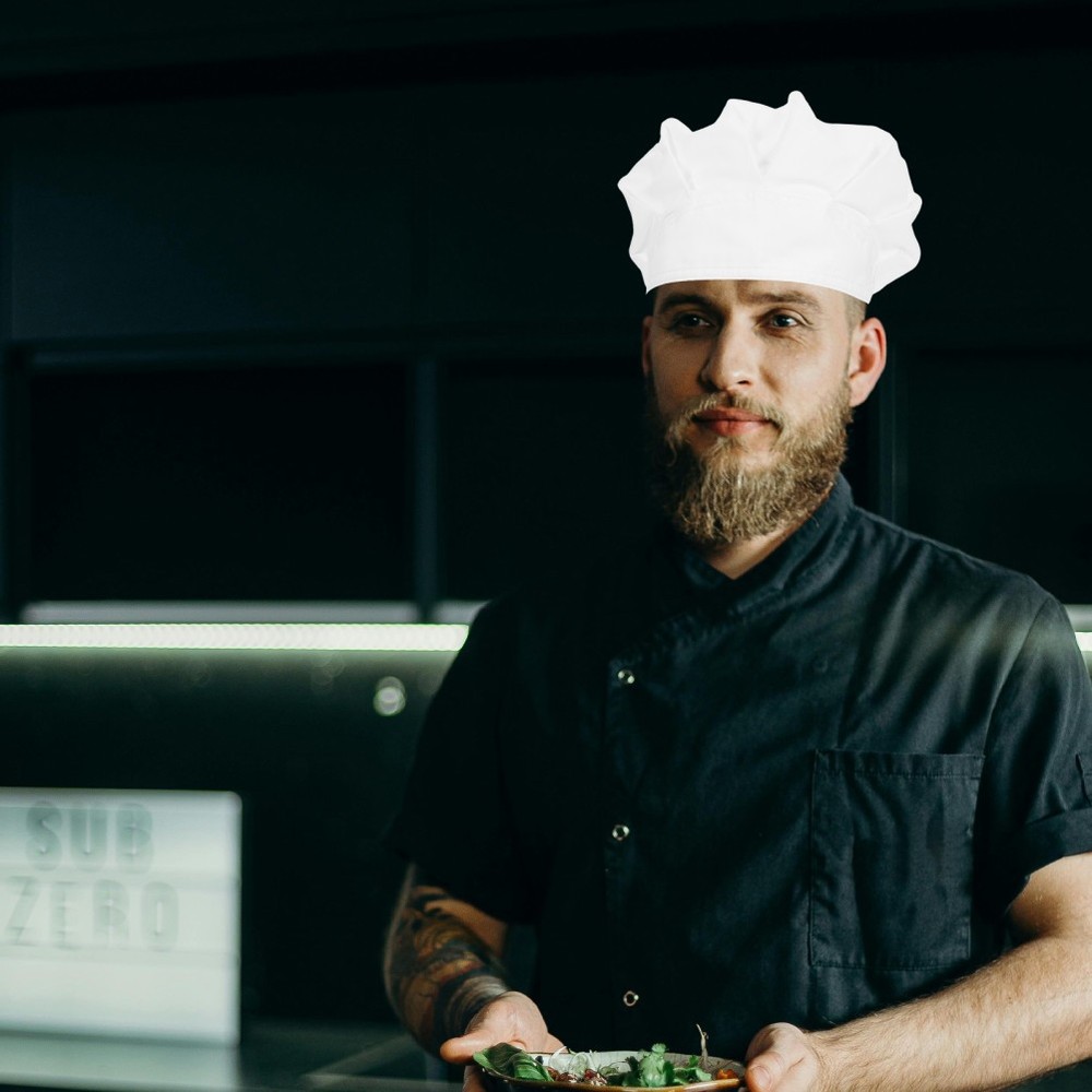 2pcs White Chef Hat: Reusable Cooking Cap Elastic Chef Cap - Unisex Kitchen