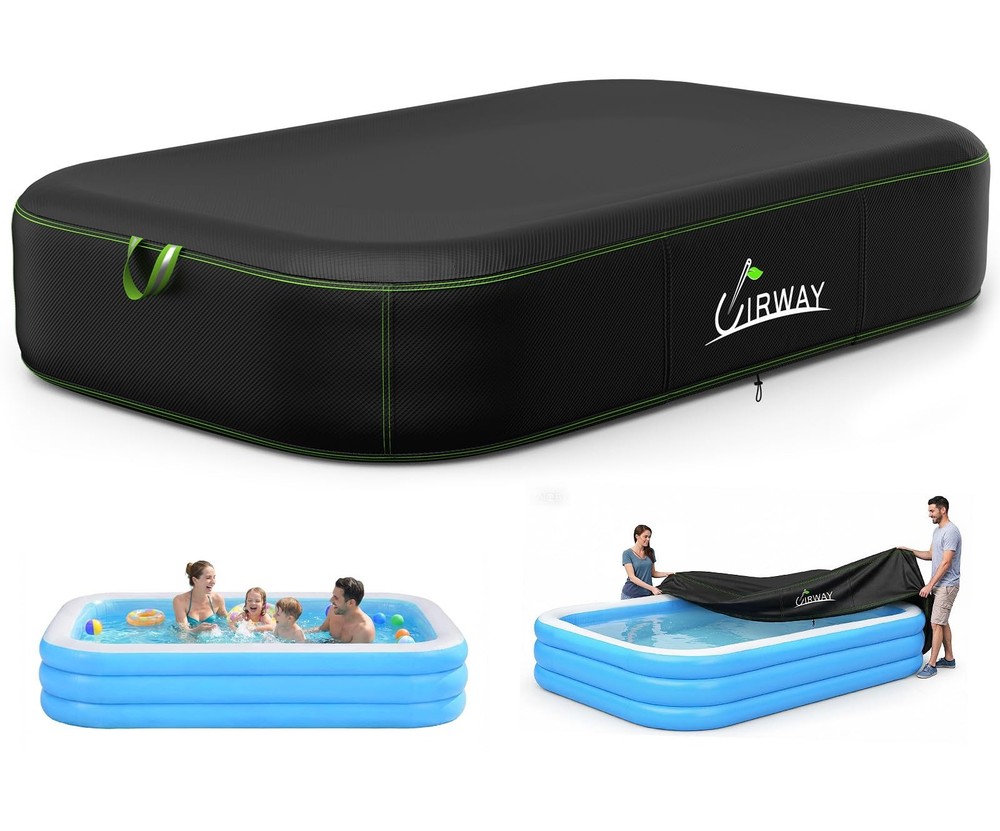 Rectangular Pool Cover 120in x 72in, Inflatable Pool Covers for Above Ground ...