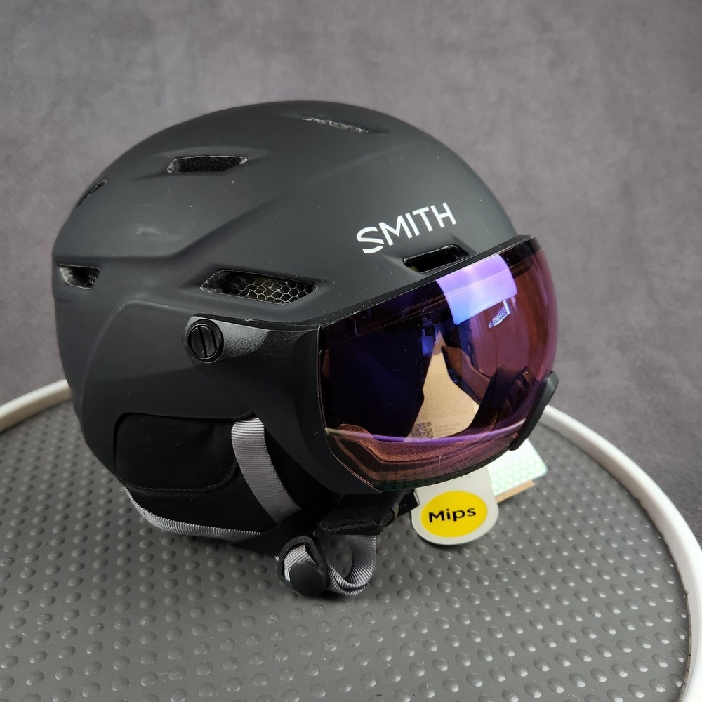 Smith Survey MIPS Ski Snowboard Helmet Medium Black Integrated Visor Unisex