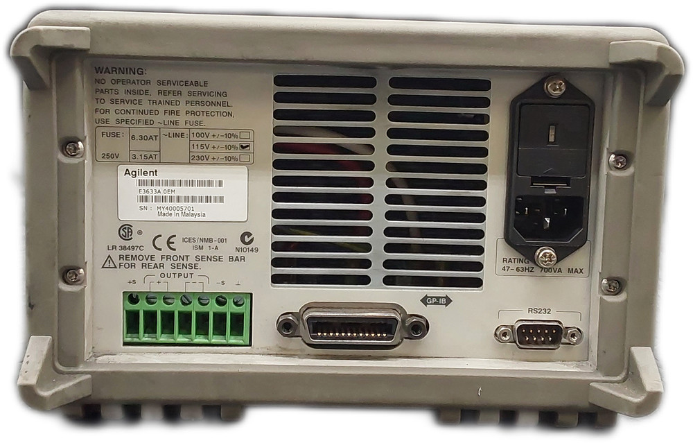 Keysight E3633A 200W Linear DC Power Supply 3-Output Programmable 20V/10A