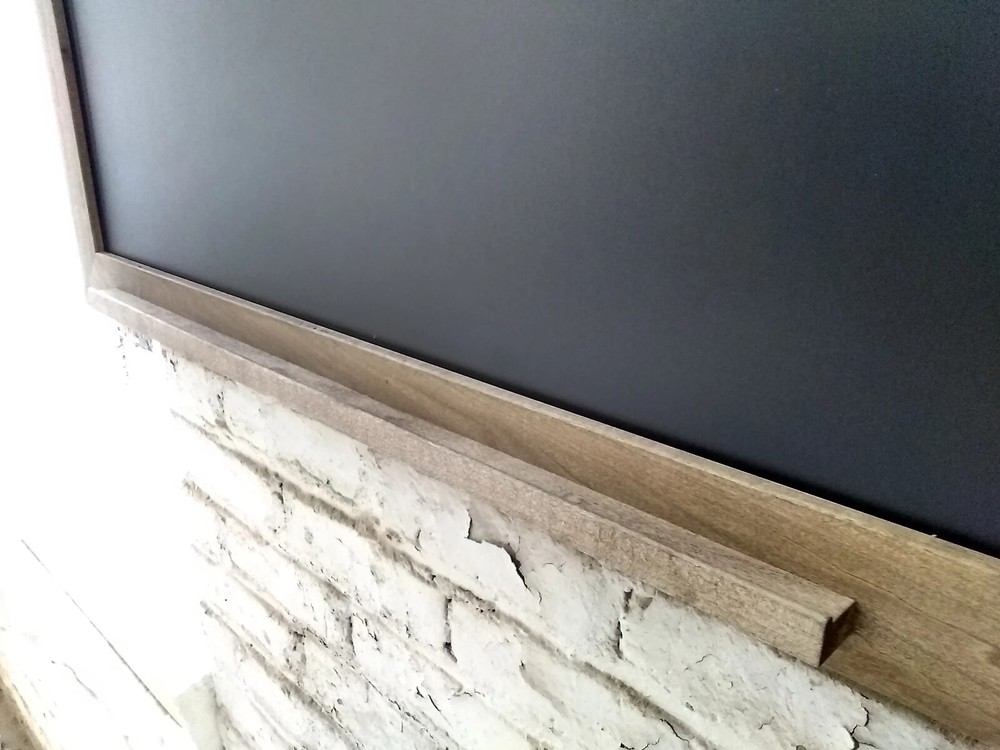 Modern Rustic Farmhouse Chalkboard with Optional Chalk Ledge - Dark Walnut (Mult