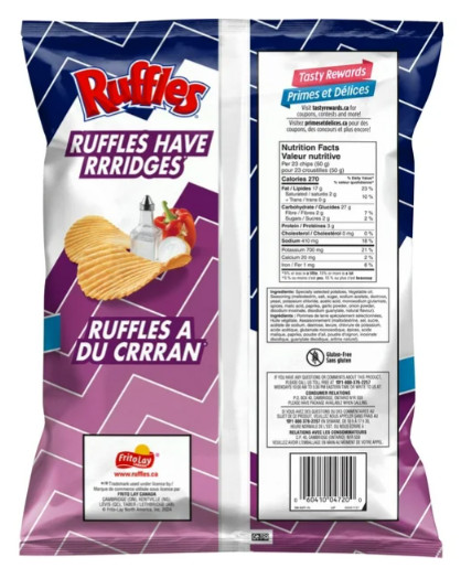 Ruffles All Dressed Flavored Potato Chips, 380g (4 Pack)