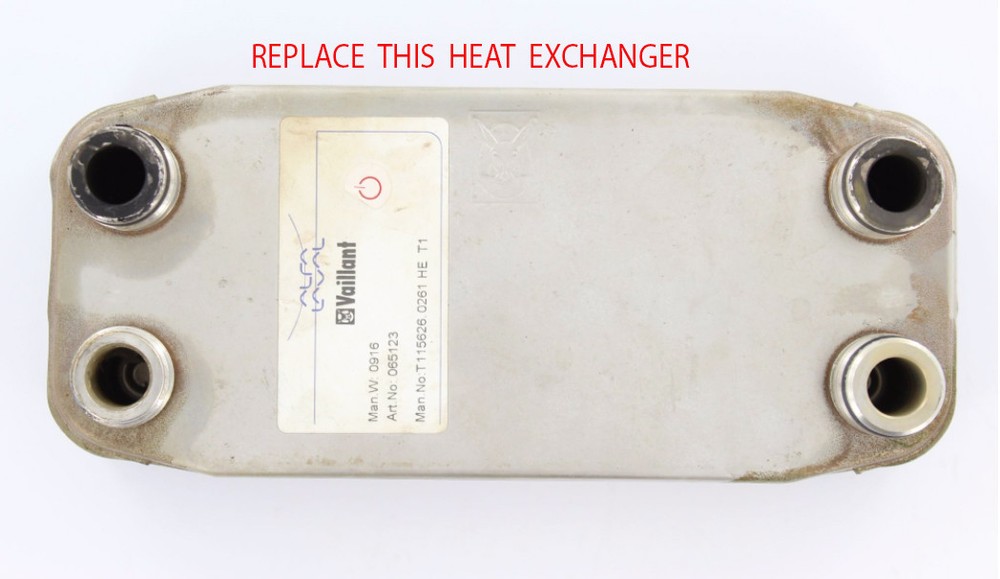 VAILLANT TURBOMAX PLUS 824E VUW 242/2-5 R1 R2 R3 DHW HEAT EXCHANGER 189mm 065123