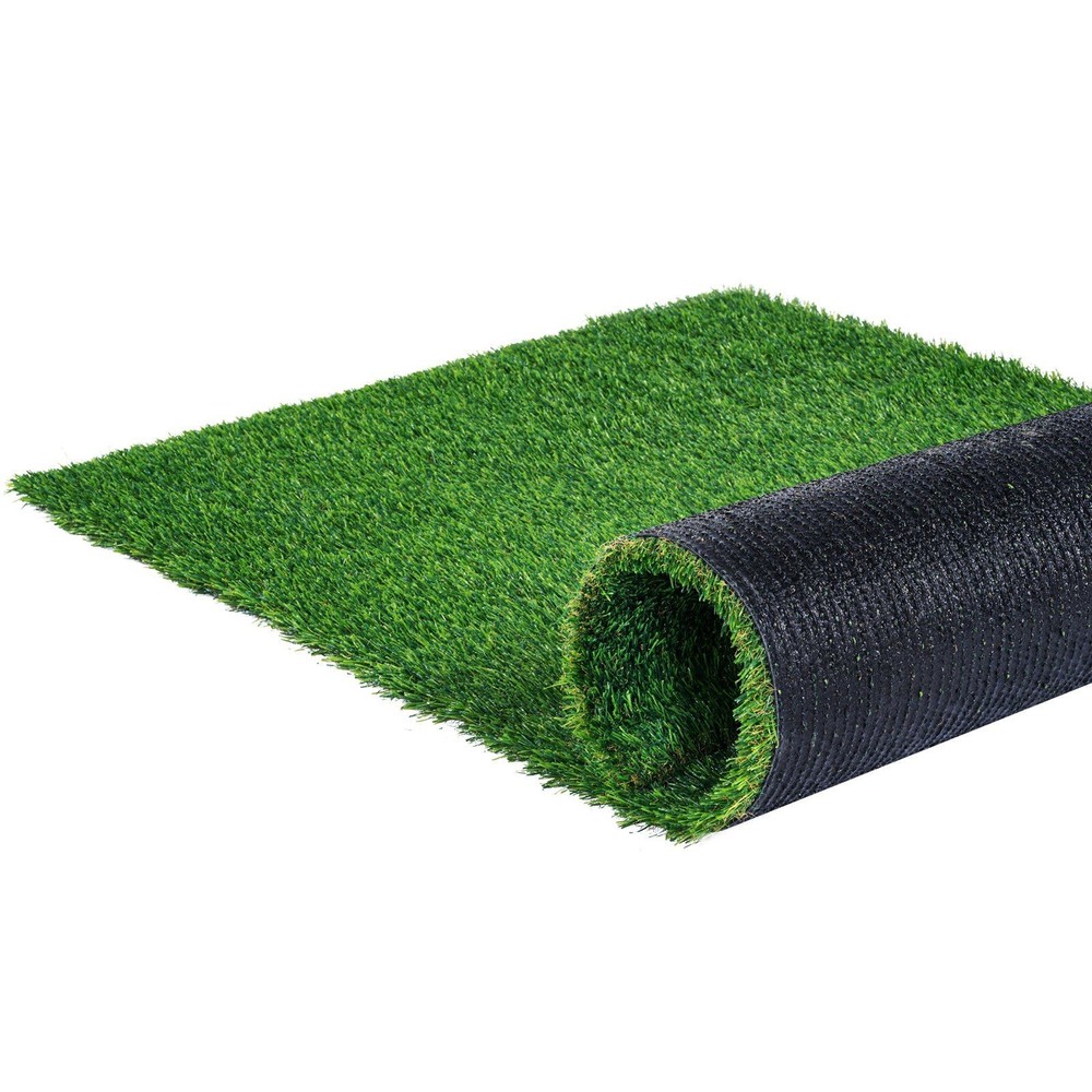 5x10ft 1.38in Multi Layered Synthetic Grass Rug with Anti Slip Base