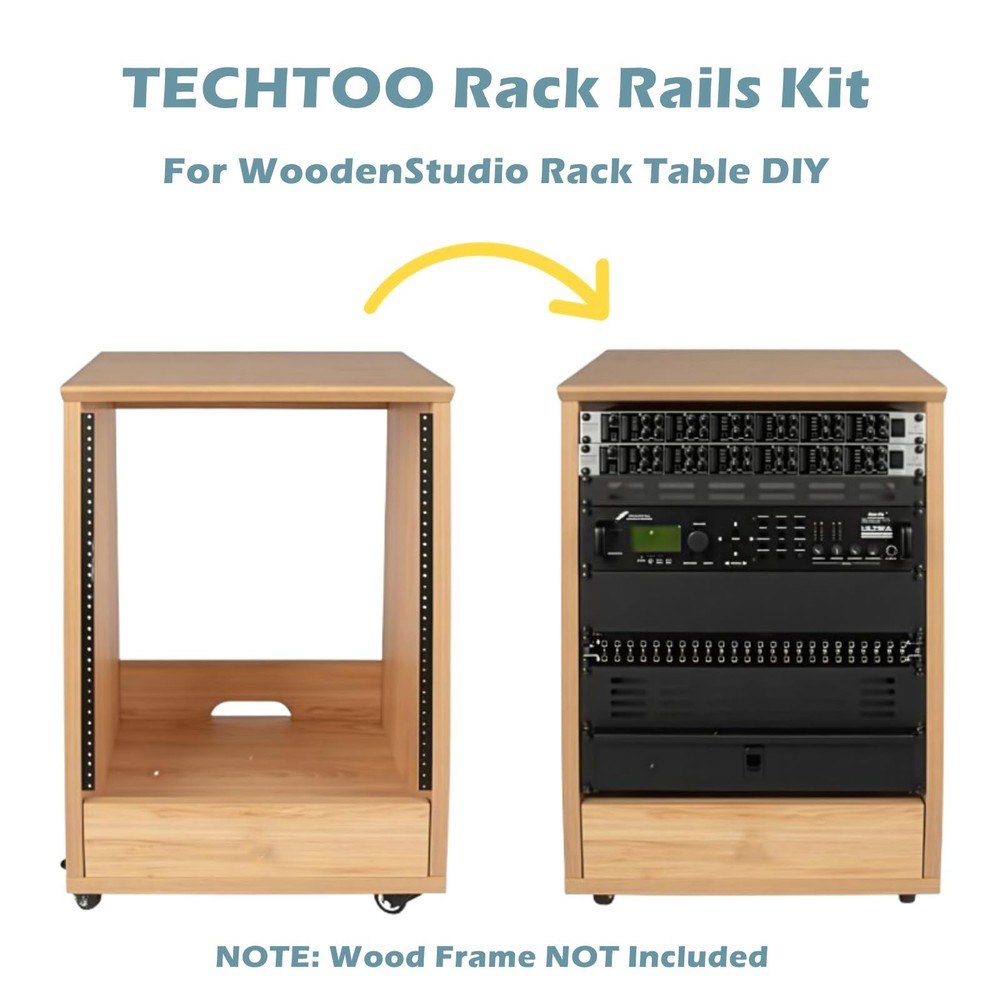 9U Vertical Rack Rail Pair DIY Kit with Hardware for Network Equipment/Server...