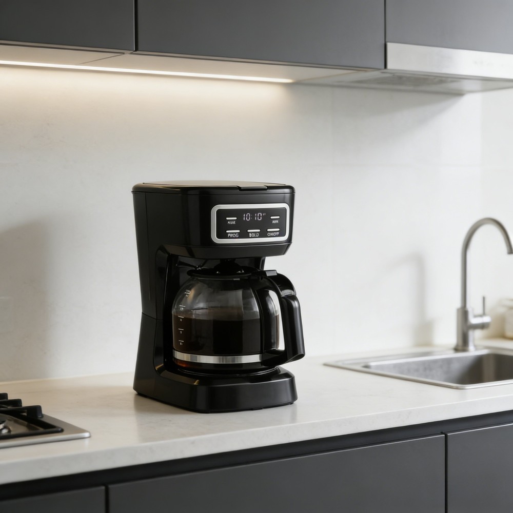 NIB Mainstays 12-Cup Programmable Drip Coffee Maker — Black