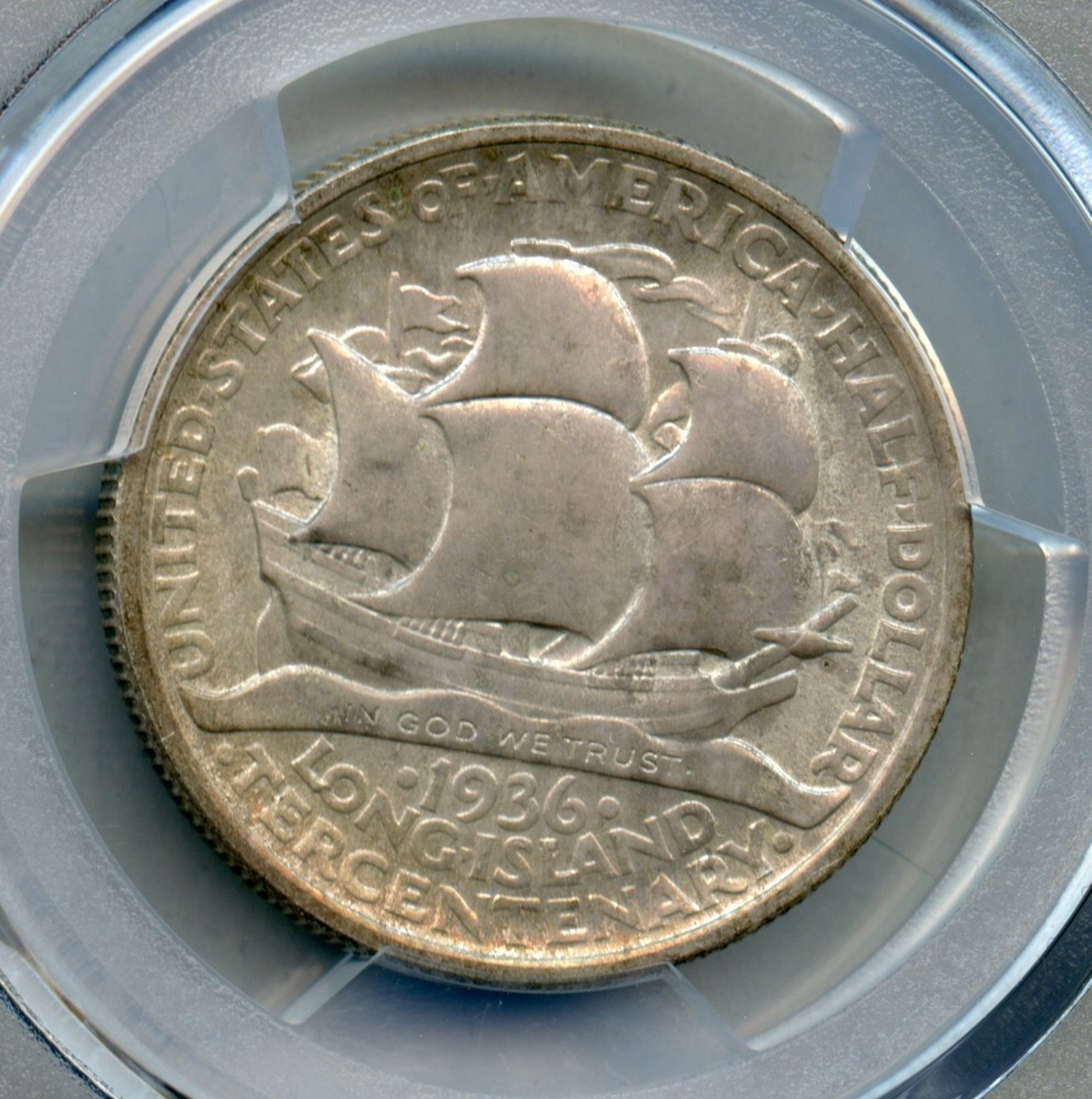 1936 Long Island Tercentenary Commemorative Silver Half Dollar PCGS MS 65