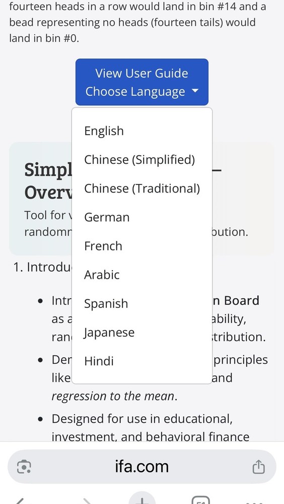Galton Board: Simple Edition