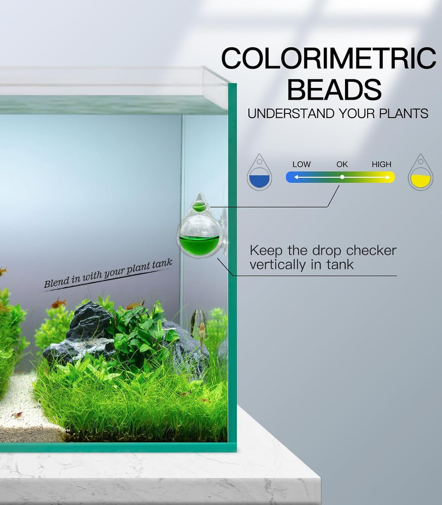 Aquatic CO2 Drop Checker Detachable Tear Drop Shape without Solution,Upgraded Ve