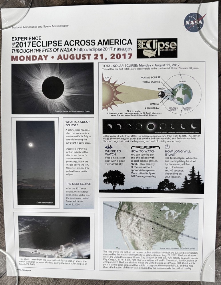 NASA bundle 7 pieces 2017 Eclipse, original NEW!