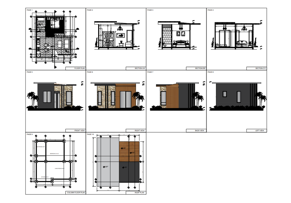 Small House Plans 5.5x6.5 m2