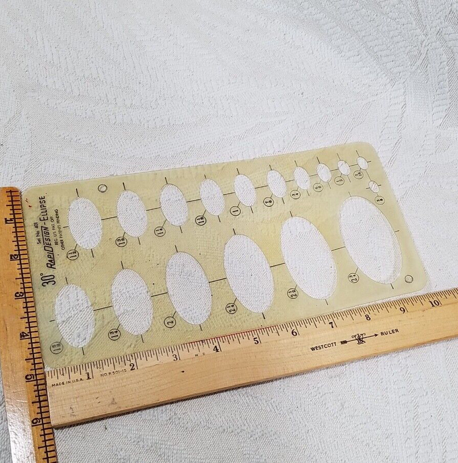 BEROL RAPIDESIGN #401 30° TEMPLATE ENGINEERING DRAFTING ARCHITECT TOOL GUIDE